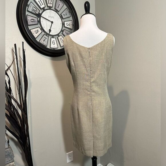 Trio New York Career Beige/Tan/Brown Above Knee Sheath Dress Size 10P - Picture 3 of 10